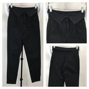 J BRAND Tanik Wash Fold Over Pleat Front Peg Logo Hardware Jeans